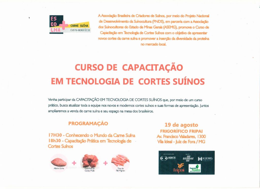 CAPACITAÇÃO CORTES SUÍNOS