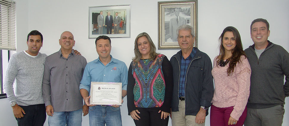 Carlos Henrique Amaral e o diretor administrativo do Demlurb, Marcel Fernandes Lima, Marcelo Detoni, delegada regional Patrícia Ribeiro, empresário Manoel Teixeira Lopes, Márcia Aquino e o vereador Rodrigo Mattos