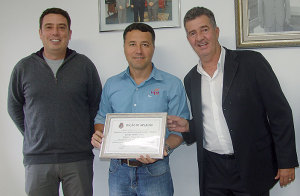O presidente da Câmara Rodrigo Mattos, Marcelo Detoni e o vereador Pardal